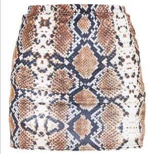 Snake Print Mini Skirt